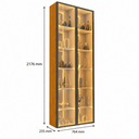 Ver imagem 3 de Cristaleira Conjunto 2 Torres Luminare Reflecta LED 100% MDF Naturale - Gelius