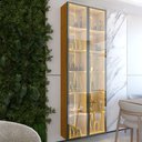 Ver imagem 1 de Cristaleira Conjunto 2 Torres Luminare Reflecta LED 100% MDF Naturale - Gelius