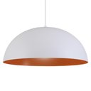 Ver imagem 3 de Pendente Meia Lua 50cm Luminária Alumínio Branco Textura C/ Cobre