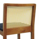 Ver imagem 6 de Banqueta Média Pérola Madeira Maciça Telinha C/ 62cm - Amêndoa - Assento Estof. Linho Preto Textura
