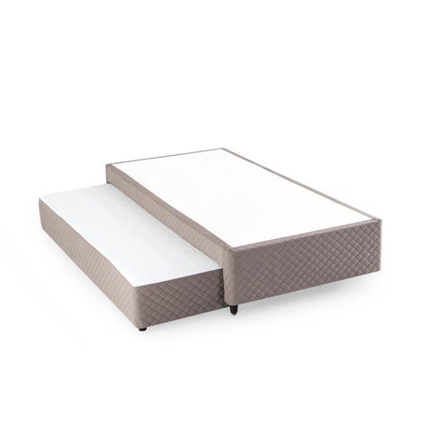 Base Box Solteiro com Colchão Auxiliar de Mola 88x188x28cm Seattle Bege Herval