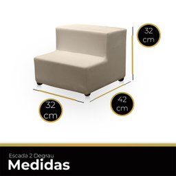 Escada Escadinha 2 Degraus para Pet Gato Cachorro Subir no Sofá Cama Quarto e Sala Conforto Luxo Sue - 5