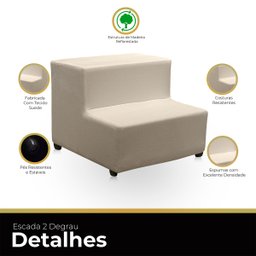 Escada Escadinha 2 Degraus para Pet Gato Cachorro Subir no Sofá Cama Quarto e Sala Conforto Luxo Sue - 4