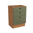 Ver imagem 1 de Balcão 3 Gavetas Kappesberg Pixel Canela/verde Frevo 60cm