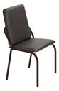 Ver imagem 2 de Kit 6 Cadeiras Malibu Corino Preto Tubo Marrom Cafe