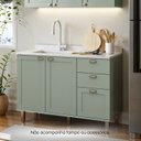 Ver imagem 1 de Armário de Cozinha Modulada Balcão de Pia 1,20m Iluminata 100% Mdf Genialflex - Verde Mint