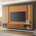 Ver imagem 2 de Conjunto Home Suspenso c/LED e Mesa de Centro Empire/Cadenza MDF/MDP Cinamomo/Off White G26 - Hb Móv