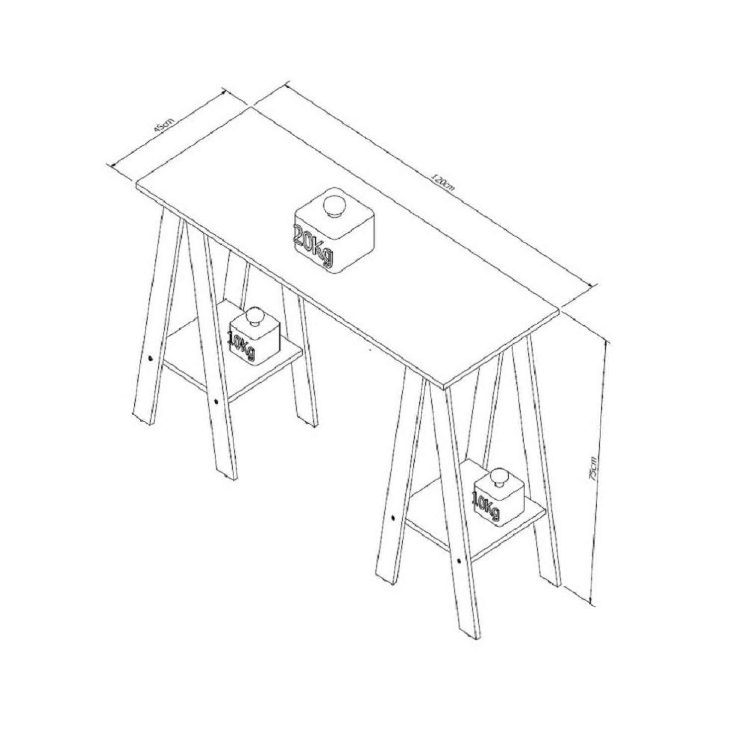 Escrivaninha Cavalete 120cm Pop Appunto - 3