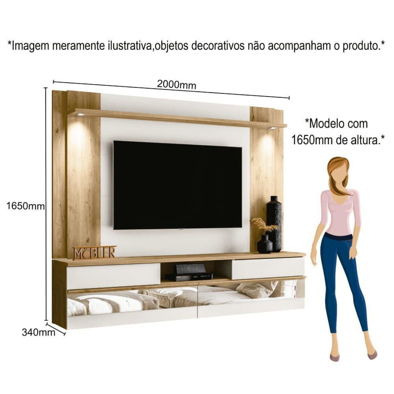 Rack Suspenso Chamonix Para TV de até 75 Polegadas Mobler - 3