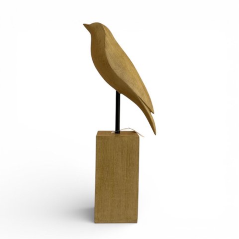 Escultura Decorativa Pássaro em Poliresina – 35cm de Altura