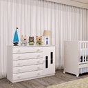 Ver mais imagens de Quarto de Bebê Berço Mini Cama com Cômoda Sapateira 5 Gavetas Evolution Tcil Móveis