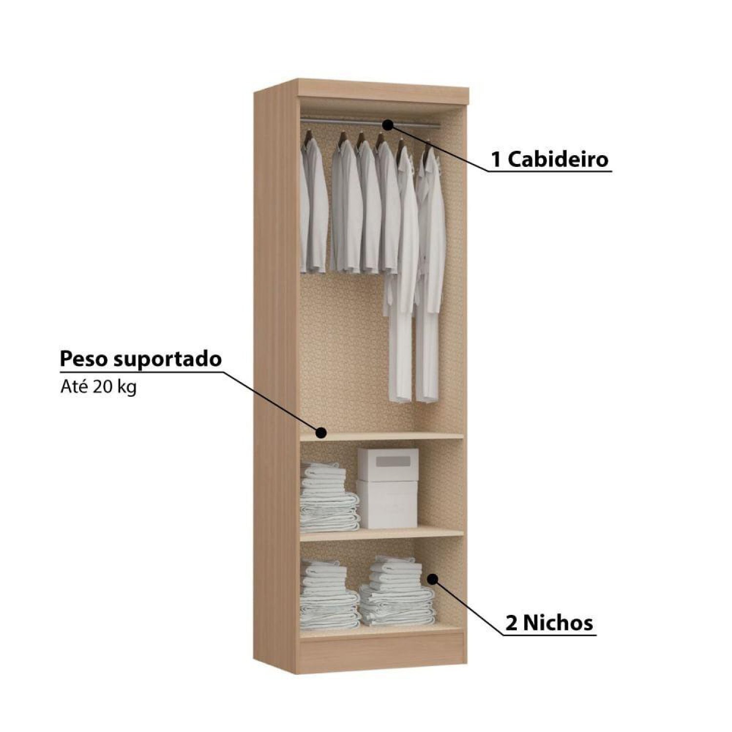 Guarda Roupa Modulado Infinity com 2 Portas e Espelho - 3
