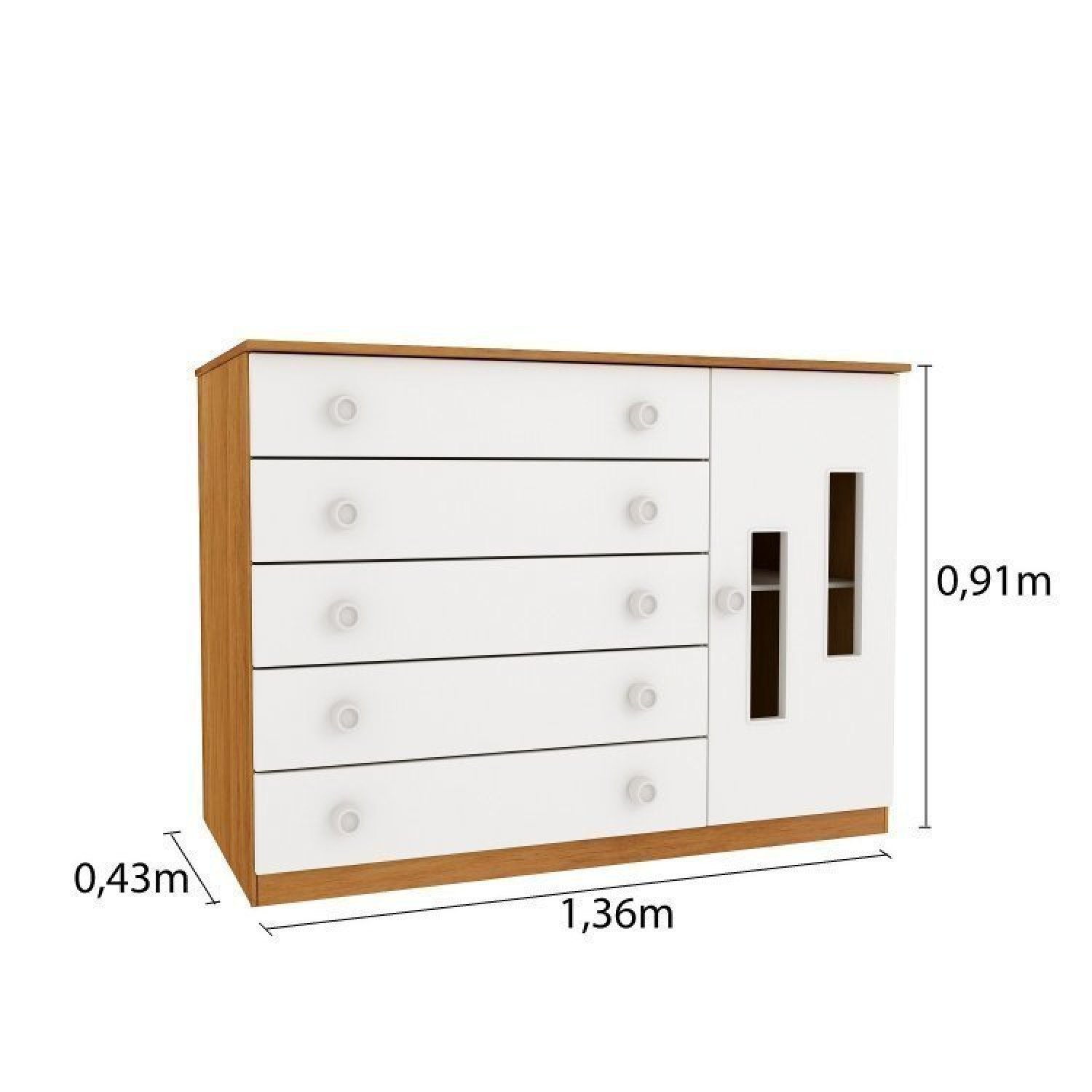 Quarto de Bebê Berço Mini Cama com Cômoda Sapateira 5 Gavetas Evolution Tcil Móveis - 6