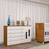 Quarto de Bebê Berço Mini Cama com Cômoda Sapateira 5 Gavetas Evolution Tcil Móveis - 4