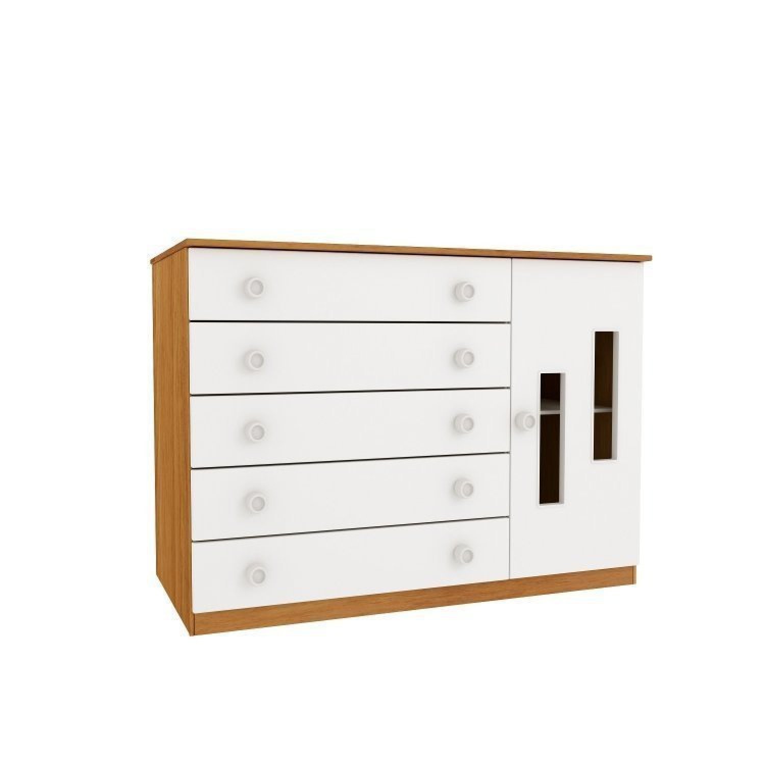 Quarto de Bebê Berço Mini Cama com Cômoda Sapateira 5 Gavetas Evolution Tcil Móveis - 5