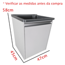 Ver imagem 3 de Tanque Lavanderia 26l Gabinete Mdf Suspenso Suporte Torneira de Bancada