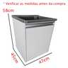 Tanque Lavanderia 26l Gabinete Mdf Suspenso Suporte Torneira de Bancada - 3