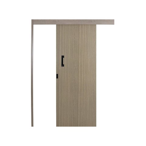 Porta de Correr Madeira 215x80cm Sobrepor Reversível Melamínico MGM Abertura Direita Marrom