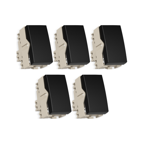 Kit 5 Interruptor Paralelo Three Way Grafite Sleek Margirius Cor:grafite
