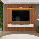 Ver imagem 3 de Painel para Tv até 90 Polegadas 2,75m Ripado Autêntico com Led Montreal com Nicho Efraín