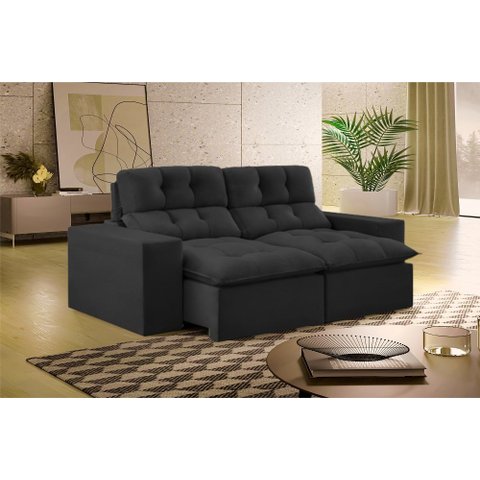 Sofá Retrátil Reclinável Fergus 2 Metros 4 Lugares Movenzo Jolie Grafite