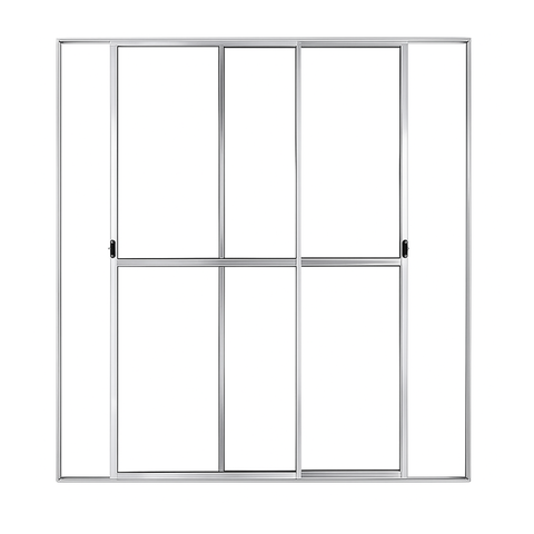 Porta Sacada de Aluminio Brilhante 2 Folhas Móveis com Trinco 2,10x1,20