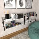 Ver imagem 3 de Prateleira Industrial Moveis Escritorio Quarto Estante Infantil Livros Branco Ferro e Madeira