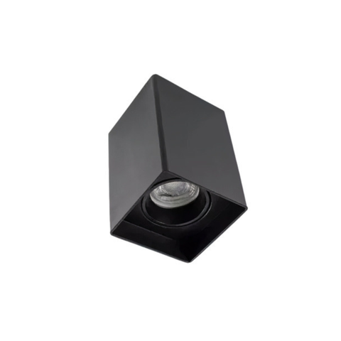 Kit 10 Spot de Sobrepor Quadrat C/10 Lâmpada Led Mr16 - Preto - Branco Frio