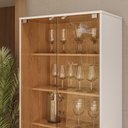 Ver imagem 3 de Cristaleira Capri - 2 Portas de Vidro 3 Prateleiras Off White Fosco/freijó - Colibri Móveis - Off