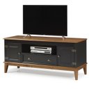 Ver imagem 1 de Rack para TV 65 Polegadas Madeira Maciça 2 Portas 1 Gaveta Rústico 149cm Preto - Apaixone & Decore