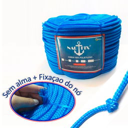 Corda Trançada Pe Virgem S/alma C/aprox. 308 Metros - Azul 5mm - 7