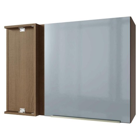 Armário Aéreo de Canto 1 Porta Rustic/cinza Lux Madesa Rustic/cinza