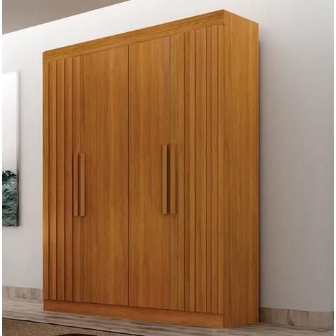 Guarda Roupa Canadá 4 Pts Ripado Cinamomo - Leifer