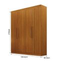 Ver imagem 2 de Guarda Roupa Canadá 4 Pts Ripado Cinamomo - Leifer