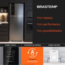 Geladeira Brastemp Frost Free Duplex 462 litros cor Inox* com Painel Eletrônico e Turbo control - BR - 7