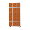 Ver imagem 1 de Armário Roupeiro De Aço 15 Portas Para Vestiário Academia Locker Laranja