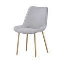 Ver imagem 4 de Conjunto Mesa de Jantar Lara 180cm Cerâmica Base Aço Carbono Bronze com 8 Cadeiras Linho - Cinza