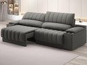 Ver imagem 1 de Sofá com Porta Copos Carregador USB Ret Rec Murano 2,30m Velosuede Cinza - NETSOFAS