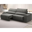 Ver imagem 1 de Sofá com Porta Copos Carregador USB Ret Rec Murano 2,30m Velosuede Cinza - NETSOFAS