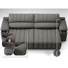 Sofá com Porta Copos Carregador USB Ret Rec Murano 2,30m Velosuede Cinza - NETSOFAS - 2