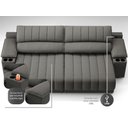 Ver imagem 2 de Sofá com Porta Copos Carregador USB Ret Rec Murano 2,30m Velosuede Cinza - NETSOFAS