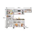 Ver imagem 3 de Cozinha Completa Múltipla 4 Peças (2 Armários + 1 Balcão + 1 Paneleiro) C4P79 Branco/Preto - Bertoli