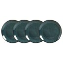 Ver imagem 1 de Conjunto 4 Pratos Rasos para Sushi Cerâmica Orgânico Oceano 26,5cm Azul Porto Brasil