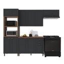 Ver imagem 1 de Cozinha Compacta Bariloche 12 Portas 2 Gavetas com Tampo 100% MDF Chumbo - Indékes