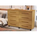 Ver imagem 2 de Comoda Jade 8 Gavetas Mel com Rodinhas