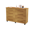 Ver imagem 1 de Comoda Jade 8 Gavetas Mel com Rodinhas