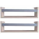 Ver imagem 1 de Kit 2 Prateleira para Livros 65cm Branco Trava Azul Claro
