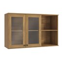 Ver imagem 1 de Armário Aéreo com Vidro Reflecta Celeste Kappesberg 100% Mdf Nogueira