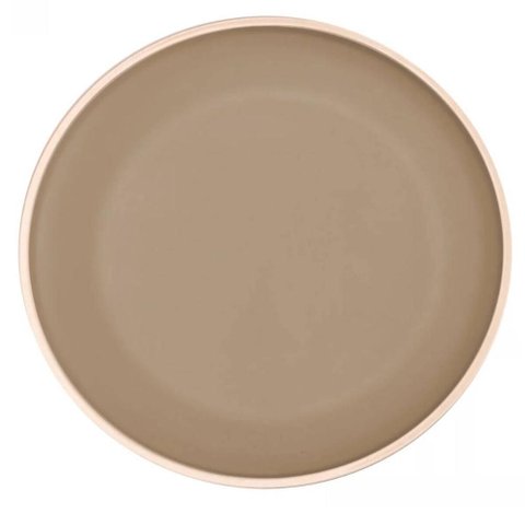 Prato Raso Melamina Class Bege 27cm Cozinha Servir Sobremesa Jantar Almoço Wolff