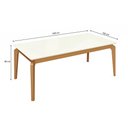 Ver imagem 3 de Mesa de Jantar Kappesberg em Madeira Maciça com Tampo de Vidro Off White 200cm